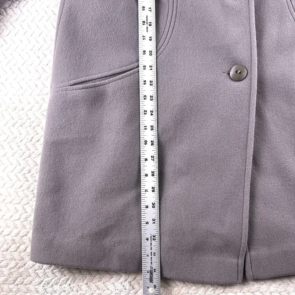 Vintage Alorna 100% Wool Coat Gray Fully Lined Size 10 Button Front &‎ Pockets